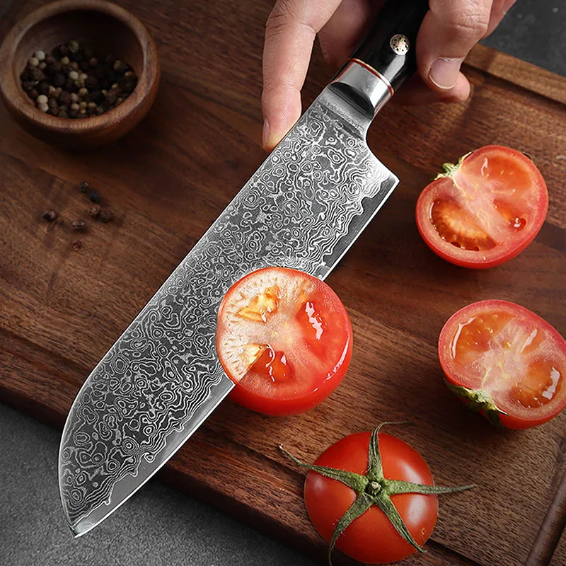 Santoku Damascus Stainless Steel Japanese Kitchen Knives Cooking Tools - Higo Knives™