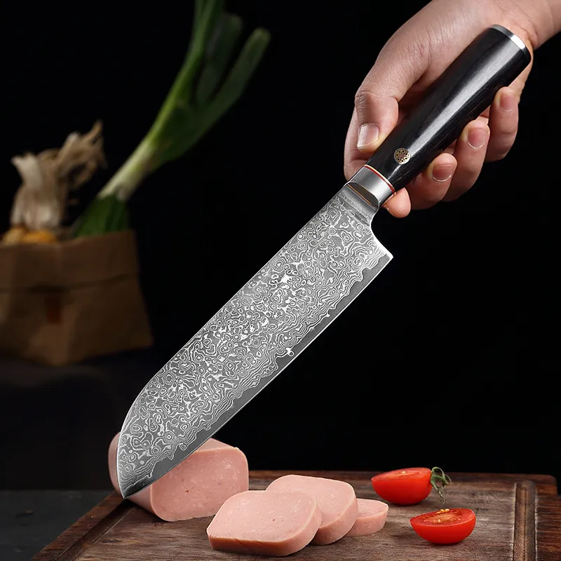 Santoku Damascus Stainless Steel Japanese Kitchen Knives Cooking Tools - Higo Knives™