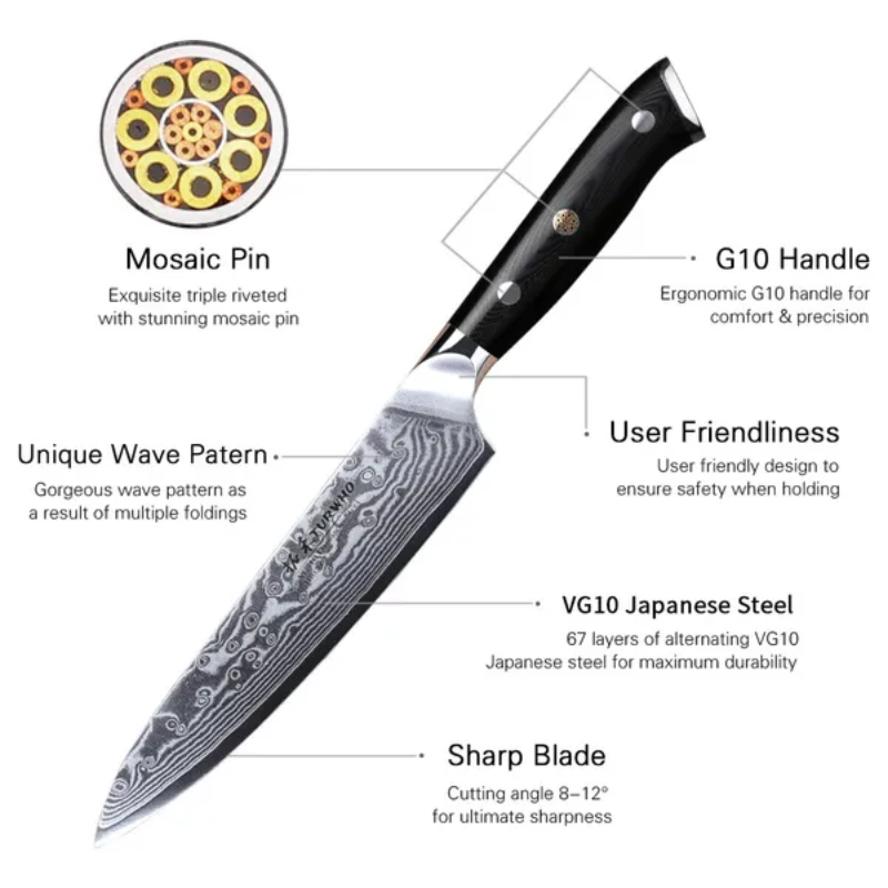 TURWHO Professional Utility Tool,5-inch Fruit Paring Knife 67 Layers Damascus Steel Professional Utility -Higo Knives™