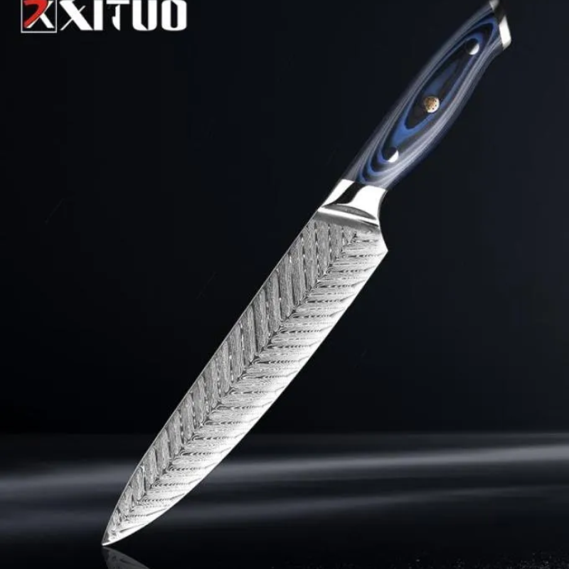 XITUO High-Quality 8quotinch Damascus Chef Knife AUS10 Stainless Steel Kitchen Knife Japanese -Higo Knives™