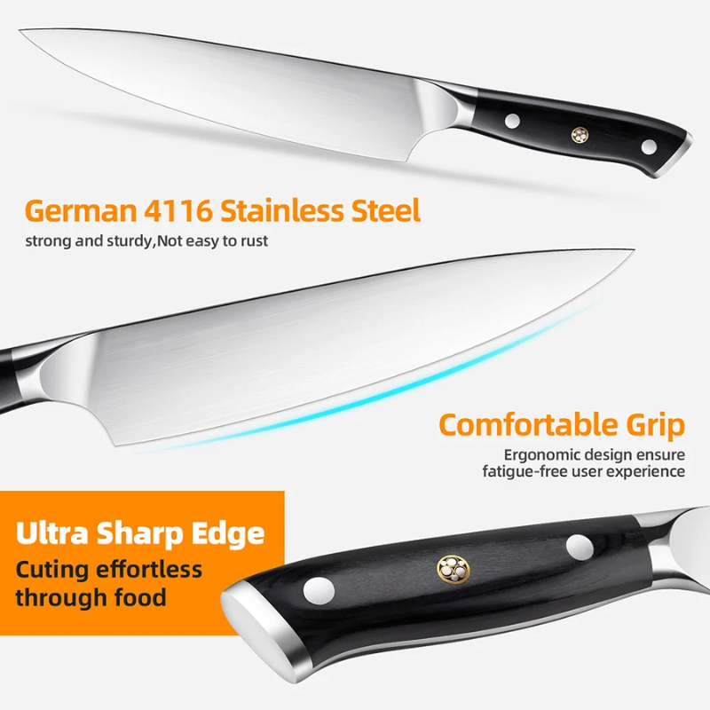 Kitchen Chef Knife 8" German Stainless Steel - Higo Knives™