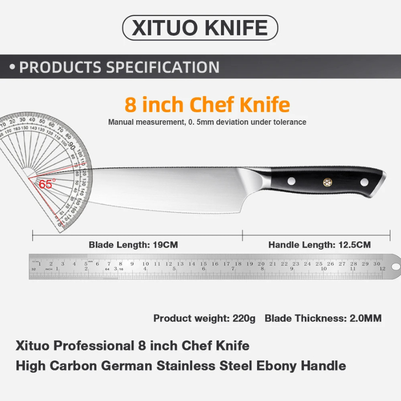 Kitchen Chef Knife 8" German Stainless Steel - Higo Knives™